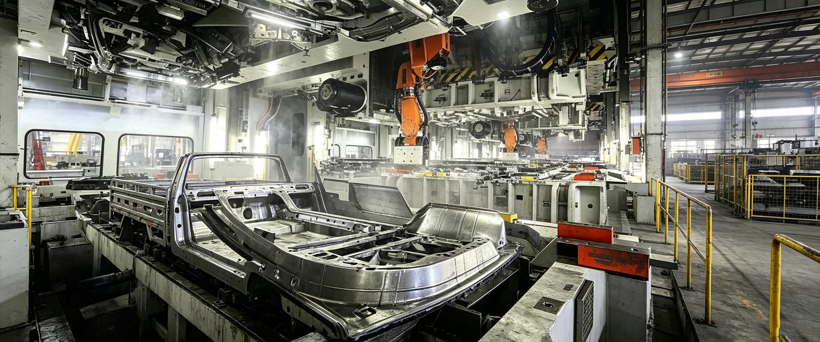 CNC-precision-welding-and-one-piece-molding-technology-(which-reduces-weld-seams)-are-both-employed-to-enhance-the-frame's-strength-at-this-stage