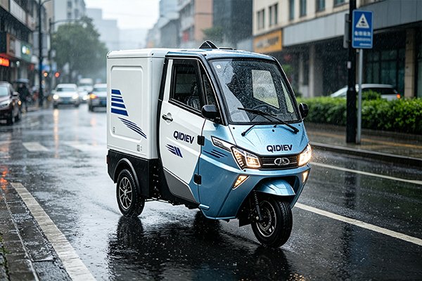 QIDI Aurora D1 fully enclosed heavy-duty electric delivery tricycle, 3000W motor, 100Ah battery, 300kg payload, 880x1160x995mm cargo box, for urban last-mile logistics