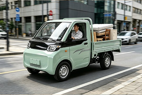 QIDI Nio-TE Enjoy electric four-wheel truck, 2200-5000W motor, 1800x1350x450mm cargo box, 4-wheel disc brakes, monocoque steel body, 45km/h, 50-80km range, for budget urban logistics